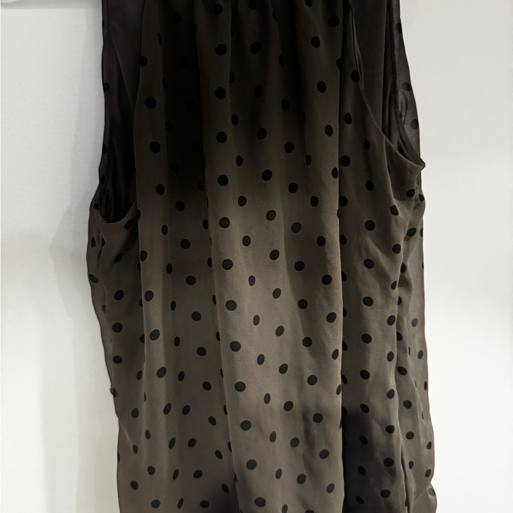 Black Polka Dot Sleeveless Top